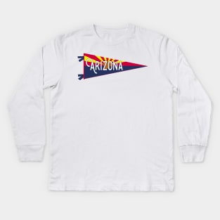 Arizona Flag Pennant Kids Long Sleeve T-Shirt